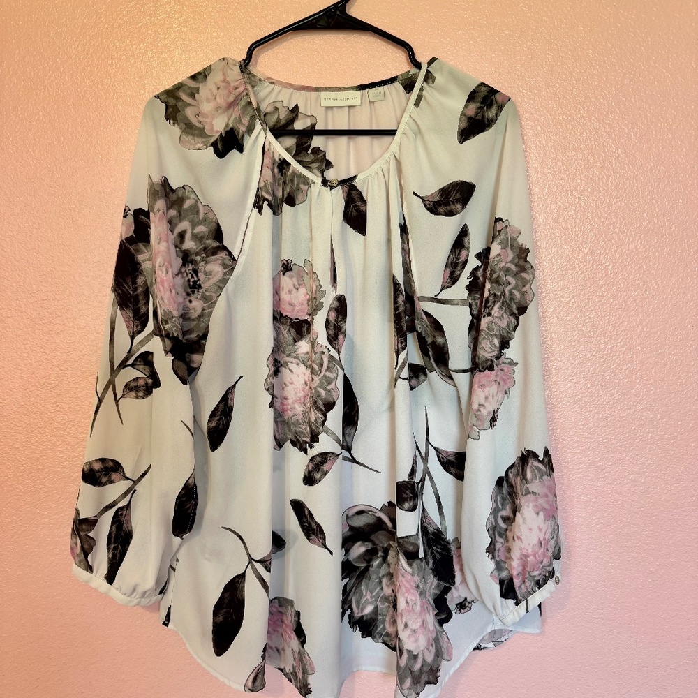 NY&Co Sheer Floral Blouse
